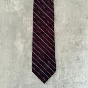 Brooks Brothers Silk Stripe Link Neck Tie Purple Blue Made In USA Dark Academia